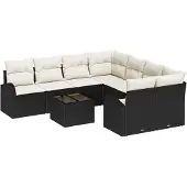 vidaXL Trädgårdsoffset Svart 55 x 55 x 37 cm konstrotting