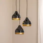 Opviq Hänglampa Yildo , dimbar, Svart, Vardagsrum / matsal, Metall, Modern, Pendellampa