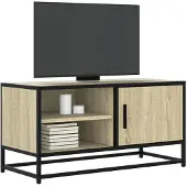 vidaXL Tv-bänk sonoma-ek 80x34,5x40 cm konstruerat trä och metall