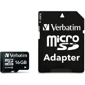 Verbatim Micro SDHC minneskort + adapter 16GB | klass 10 |