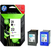 HP 21 | 22 (SD367AE ) svart och färgbläckpatron 2-pack (original)