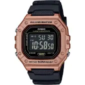 Casio W-218HM-5BVEF — Herr digital sportklocka svart, plastarmband, 5 ATM
