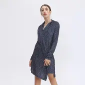 Smart & Joy Kort sammetsklänning med draperad effekt och Liberty-tryck