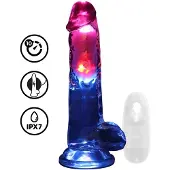 Realrock - dildo med pung - vibrator glödande - 20 cm