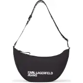 Karl lagerfeld JEANS Axelremsväska 'Essential' svart / vit