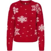 ONLY Tröja 'ONLXmas' röd / vit