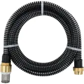 vidaXL Sugslang med kopplingar mässing svart 1,1" 7 m PVC