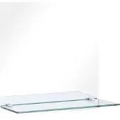 vidaXL Väggspegel med hylla 50x50 cm härdat glas