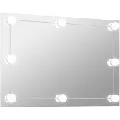 vidaXL Väggspegel utan ram LED-belysning rektangulär