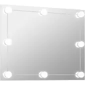 vidaXL Väggspegel utan ram LED-belysning rektangulär