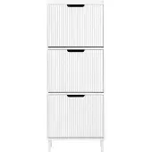SoBuy Skoskåp 3 fack, vit 50x130x19 cm