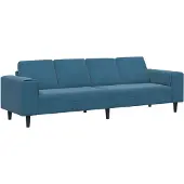 vidaXL Vardagsrumsoffa Blå 250 x 77 x 76 cm