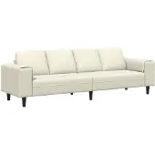 vidaXL Vardagsrumsoffa Kräm 250 x 77 x 76 cm