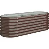 vidaXL Odlingslåda galvaniserat stål 114x40x36 cm brun