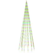 vidaXL Julgran På Flaggstång Färgglada 732 Leds 500 Cm