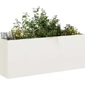 vidaXL Planteringskärl vit 200x40x80 cm kallvalsat stål