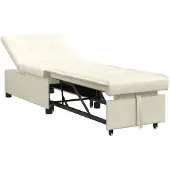 vidaXL Soffa-säng Creme 67 x 194 x 38 cm Sammet