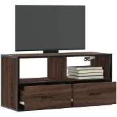 vidaXL Tv-bänk brun ek 80x31x39,5 cm konstruerat trä och metall