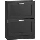 SoBuy Skoskåp 2 fack Svart 60x80x25 cm