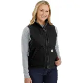 Carhartt Women's Sherpa Lined Mock Neck Vest Black
