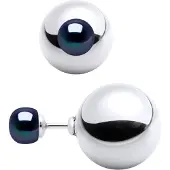 Diadema Örhängen DUPLEX Pärlor Sötvatten 6-7mm Svart 925