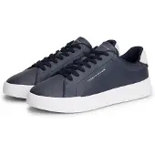Tommy Hilfiger Contrast Heel Court Trainers WiTH Leather