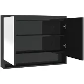 vidaXL Spegelskåp för badrum svart glänsande 80x15x60 cm MDF