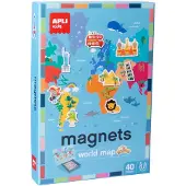 APLI Magnetisk Världskarta Spel