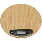 TOMTOP JMS Rund Bambu LED-display Elektrisk Köksvåg Matlagning Mat 5kg/ 1g