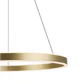 SLV Pendellampa One 60, dimbar, Mässing / guld, Vardagsrum / matsal, Aluminium / grå / zink, Modern