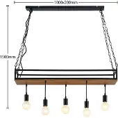LINDBY Taklampa , Kirista, dimbara, Svart, Vardagsrum, Metall, Vintage / retro