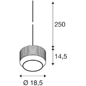 SLV Taklampa , Pantilo Rope 19, dimbara, Svart, Vardagsrum, Glas, Modern