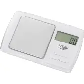 Adler AD 3161, Elektronisk personvåg, 0,5 kg, 0,1 g, Vit, Rektangel, 3 V
