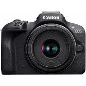 Canon EOS R100 - Digitalkamera - spegellöst - 24.1 MP - APS-C - 4 K / 29.97 fps - 2.5x optisk zoom RF-S 18-45 mm F4,5-6,3 IS STM objektiv - Wi-Fi, Bluetooth - svart
