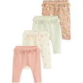 Next Leggings kräm / pastellgrön / mörkorange / gammalrosa