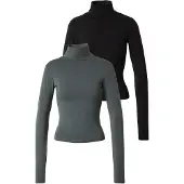 STUDIO SELECT T-shirt 'Mila' mörkgrön / svart