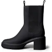 Calvin Klein Leather Platform Heeled Chelsea Boots