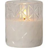 Star Trading LED Blockljus Flamme Romb | Ø8,5cm x 10cm | transparent []