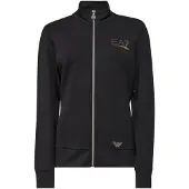 EA7 för kvinnor. 8NTM43_TJ9RZ Evolution sweatshirt med dragkedja svart (XS), Casual, Polyester, Lång ärm