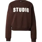 ONLY Sweatshirt mörkbrun / vit
