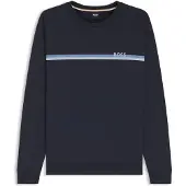 BOSS Cotton loungewear sweatshirt with chest branding