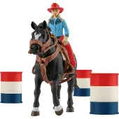 Schleich 42576 Cowgirl Barrel Racing Rolig Leksak
