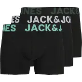 Jack & Jones Boxershorts 'JACELIAS' mörkgrön / svart / vit