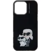 Karl Lagerfeld IML Aquarelle Karl & Choupette & Logo-fodral för iPhone 16 Pro Max – Svart