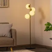 Opviq Golvlampa Faze , Mässing / guld, Vardagsrum / matsal, Metall, Golvlampa
