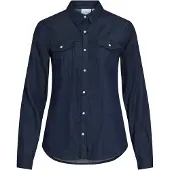 Vila Bista Denim Skjorta Med Långa ärmar
