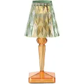 Kartell LED-batteridriven bordslampa Battery, 30 cm, grön/orange, IP54 Battery, Gul / orange, Sovrum, Syntetmaterial, Design