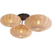 QAZQA Japandi taklampa brun 3-ljus - Multi Bida