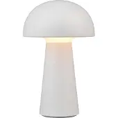 TRIO Leuchten LED-bordslampa Lennon IP44, batteri, touchdim, vit Lennon, dimbar, Vitt / opal, Syntetmaterial, Modern
