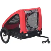 vidaXL Cykelvagn för djur röd och svart